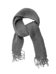 Knitted scarf on a white background.