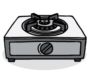 gas stove / cartoon vector and illustration, hand drawn style, isolated on white background.