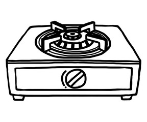 gas stoves / cartoon vector and illustration, black and white, hand drawn, sketch style, isolated on white background.
