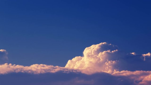 Light Stretched Clouds over Evening Sky.