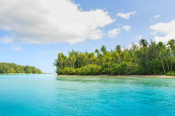 Beautiful sea and Moorae Island at Tahiti , PAPEETE, FRENCH POLYNESIA
