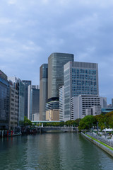 Fototapeta na wymiar 大阪　中之島の高層ビル群