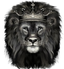 lion animal big cat king print