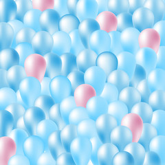 Vector background with blue and pink balloons