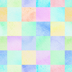 seamless abstract colorful watercolor squares background