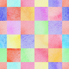 seamless abstract colorful watercolor squares background