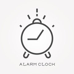 Line icon alarm clock