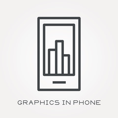 Line icon graphics in phone