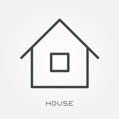 Line icon house