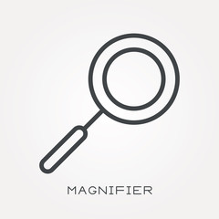 Line icon magnifier