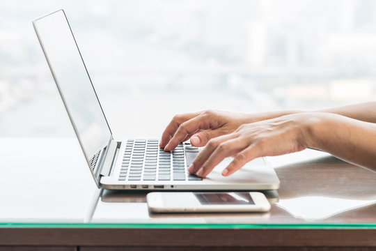 Digital lifestyle blog writer or business freelancer person using smart device working on internet communication technology 