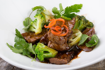 Beef meat with broccoli