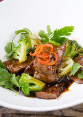 Beef meat with broccoli