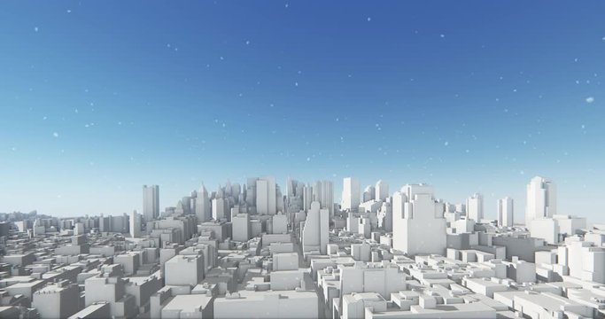 4k abstract urban business construction,flying over 3D Virtual Geometric City Office Buildings,aerial view of NewYork,web tech.