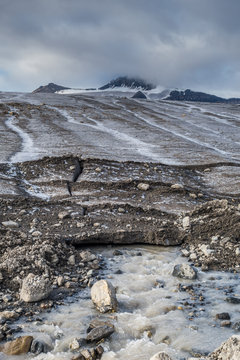 Water draining under the permafrost