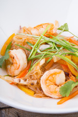 Rice noodles with shrimps