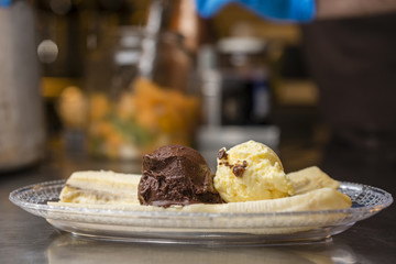 Italian ice cream artisanal preparation