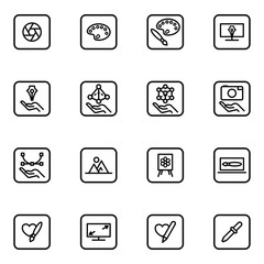 Set of design vector thin line icons.