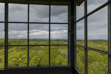 Naklejka premium Forest & Lake Fire Tower View