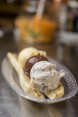 Italian ice cream artisanal preparation