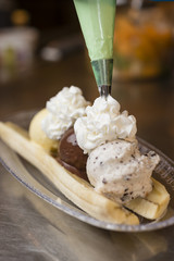 Italian ice cream artisanal preparation