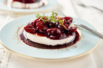 Brie Cheese with Warn=m Cherry Compote