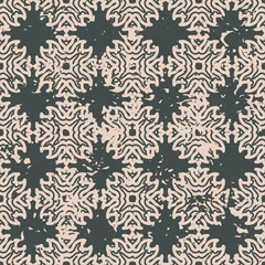 Keuken spatwand met foto Abstract vintage ornamental pattern with fading and scratches, paint splashes. Vector template can be used for design of wallpaper, fabric, oilcloth, textile, wrapping paper and other design © Artstockstudia