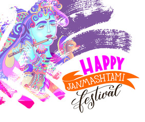 happy janmashtami festival artwork design