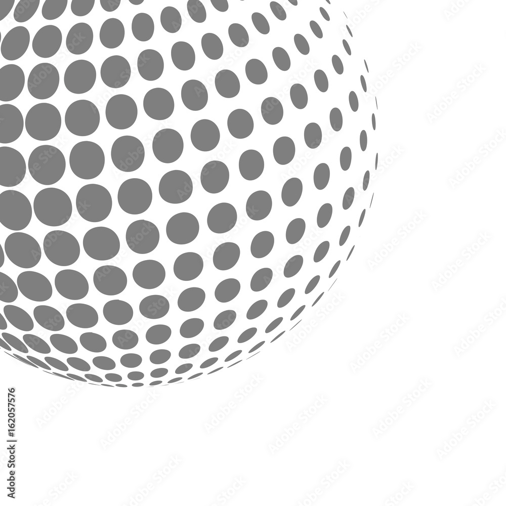 Poster abstract halftone effect 3d sphere