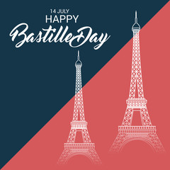 Fototapeta na wymiar 14 July Happy Bastille day.