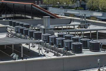 Ac units on top of building