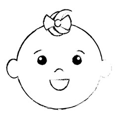 Baby face happy icon vector illustration design draw 