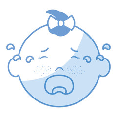 Baby face crying icon vector illustration design shadow 