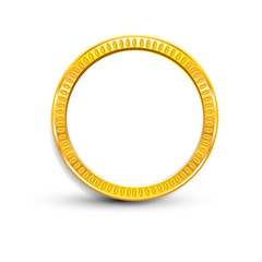 gold ring on white background, isolated object