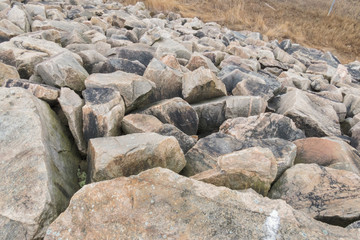 Sloping face of hurricane barrier