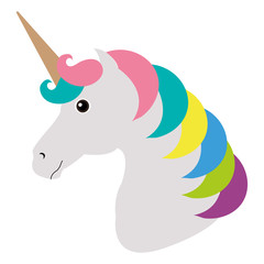 Unicorn animal horn icon vector illustration design graphic