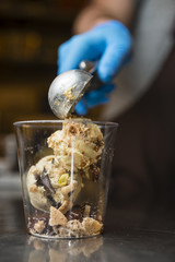 Italian ice cream artisanal preparation