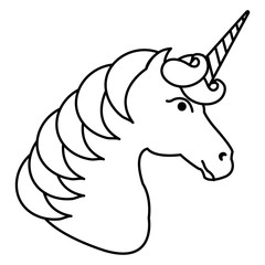 Unicorn animal horn icon vector illustration design draw
