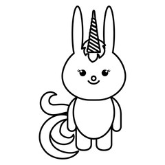 Stuffed animal rabbit icon vector illustration design draw
