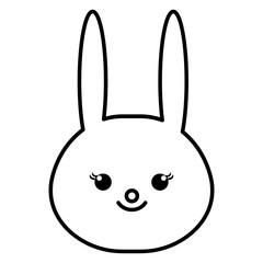 Stuffed animal rabbit icon vector illustration design draw