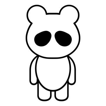 Stuffed animal panda icon vector illustration design draw