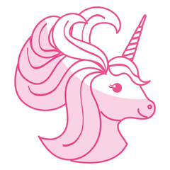 Unicorn animal horn icon vector illustration design shadow 