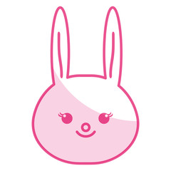 Stuffed animal rabbit icon vector illustration design shadow 