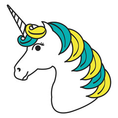 Unicorn animal horn icon vector illustration design graphic