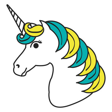 Unicorn animal horn icon vector illustration design graphic