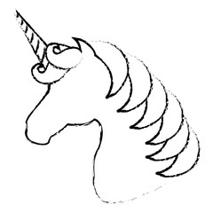 Unicorn animal horn icon vector illustration design draw
