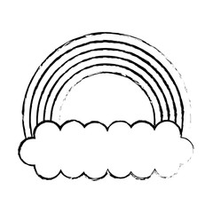 Rainbow sky isolated icon vector illustration design draw