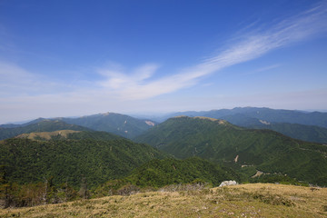 Naklejka premium 徳島県 剣山山頂 西側テラスからの風景