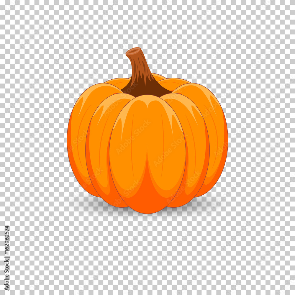 Wall mural orange pumpkin on a transparent background