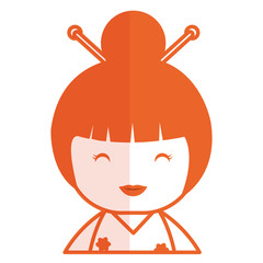 cute Little japanese doll vector illustration design